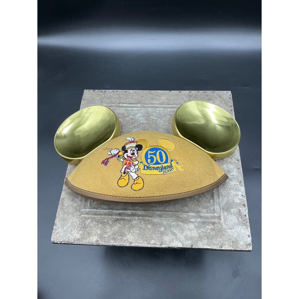 Disney Disneyland Resort 50th Anniversary Mickey Mouse Gold Ear Hat John Hat